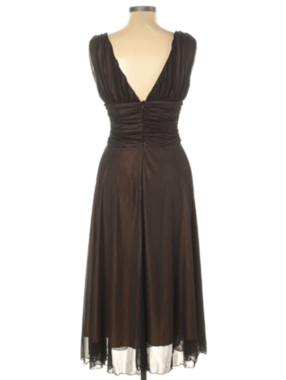Sexy Goth Glam Black Dress Sheer Mesh Nude Lining Midi LBD Net Whimsygoth Party - Picture 2 of 5